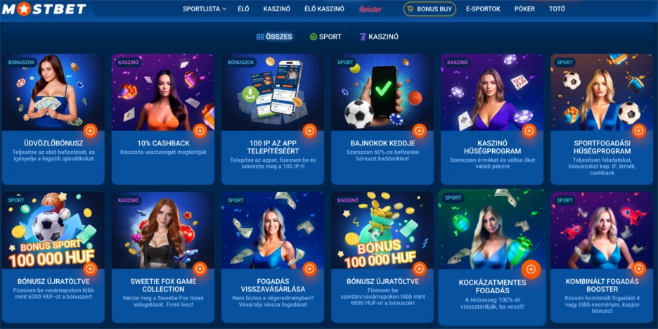 Mostbet bónusz ajánlatok